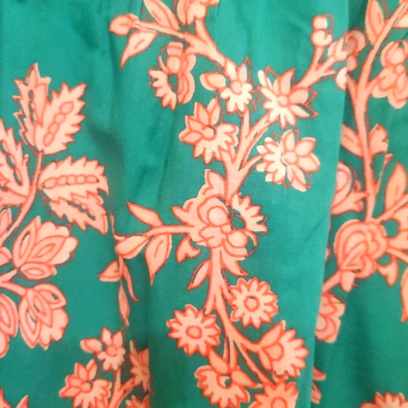 J CREW SIZE XL Floral Teal and Pink Women's Dress - Picture 4 of 15